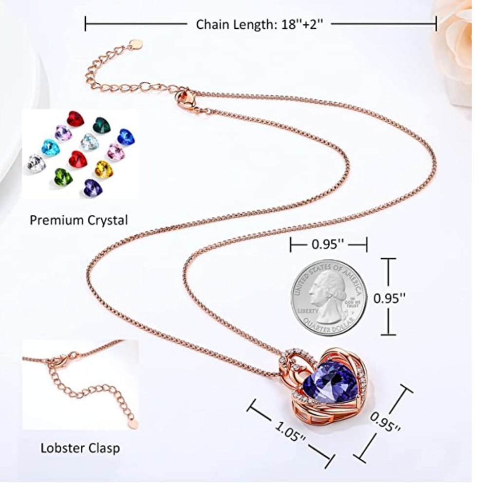 New Purple Swan Pendant Necklace - Picture 4 of 8